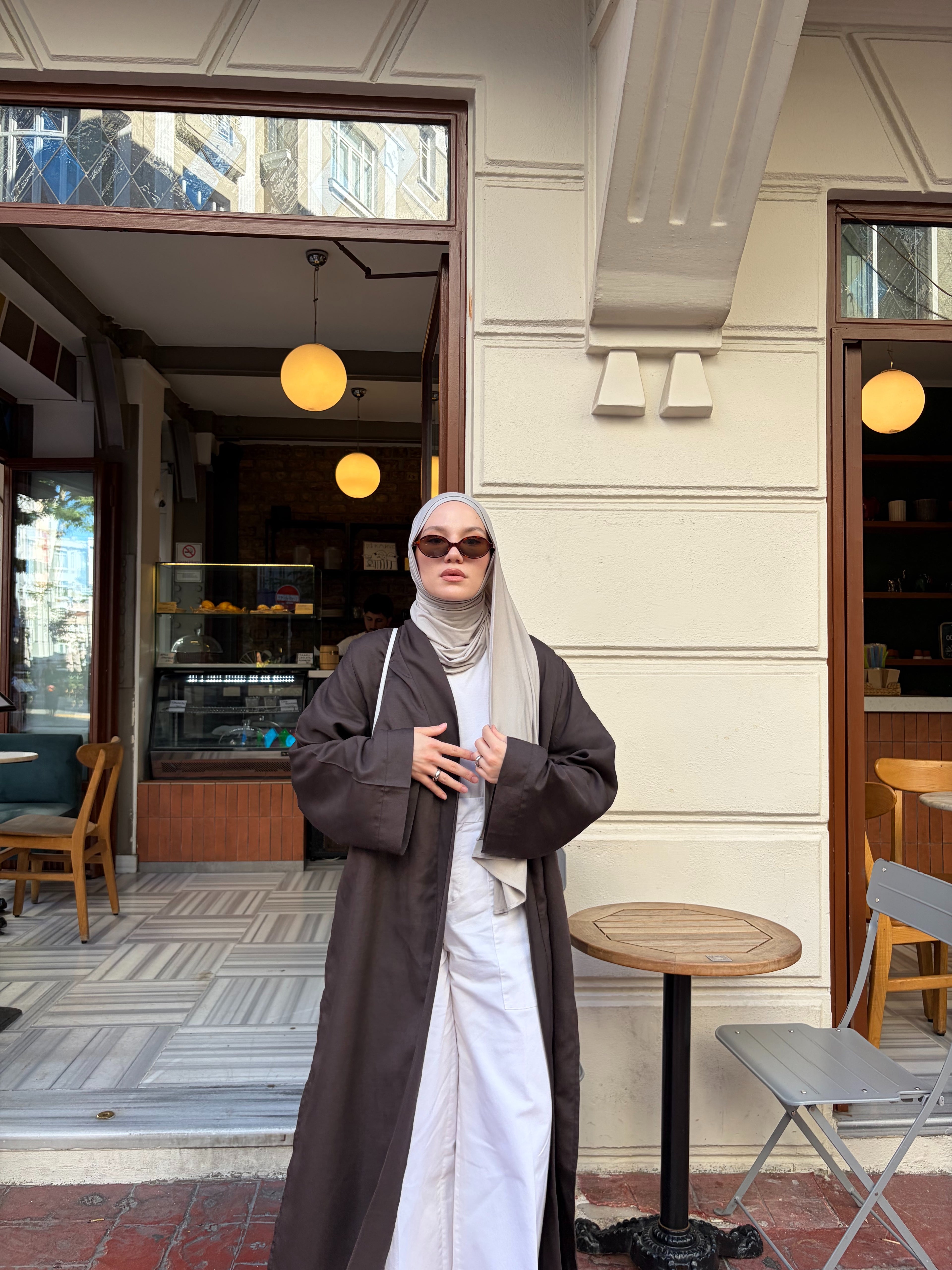 Acı Kahve Mevsimlik Tam Boy Kimono