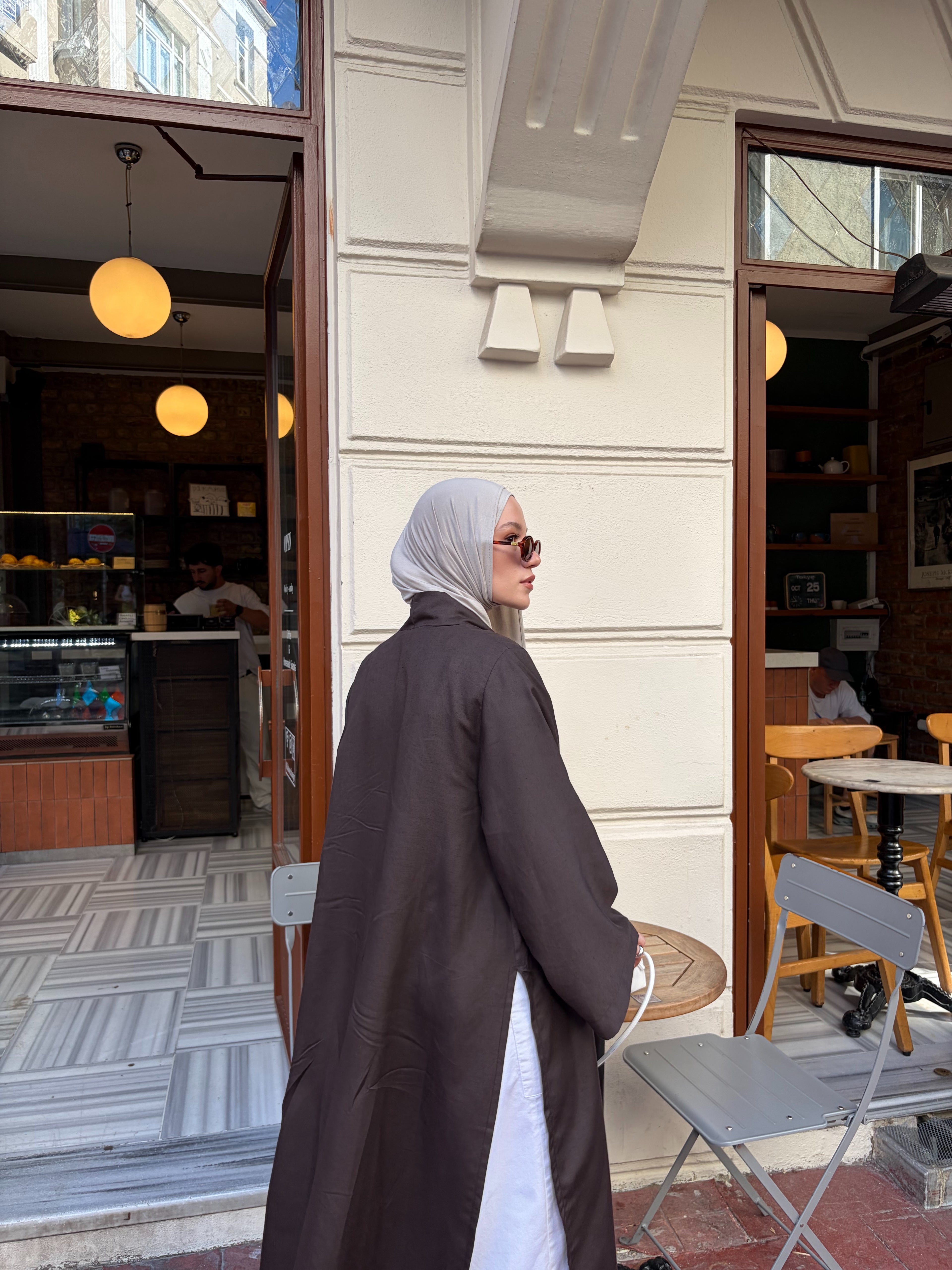 Acı Kahve Mevsimlik Tam Boy Kimono