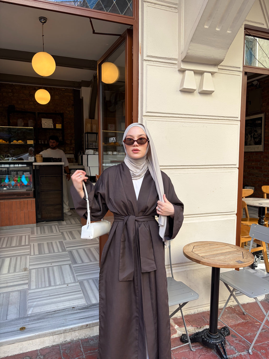 Acı Kahve Mevsimlik Tam Boy Kimono