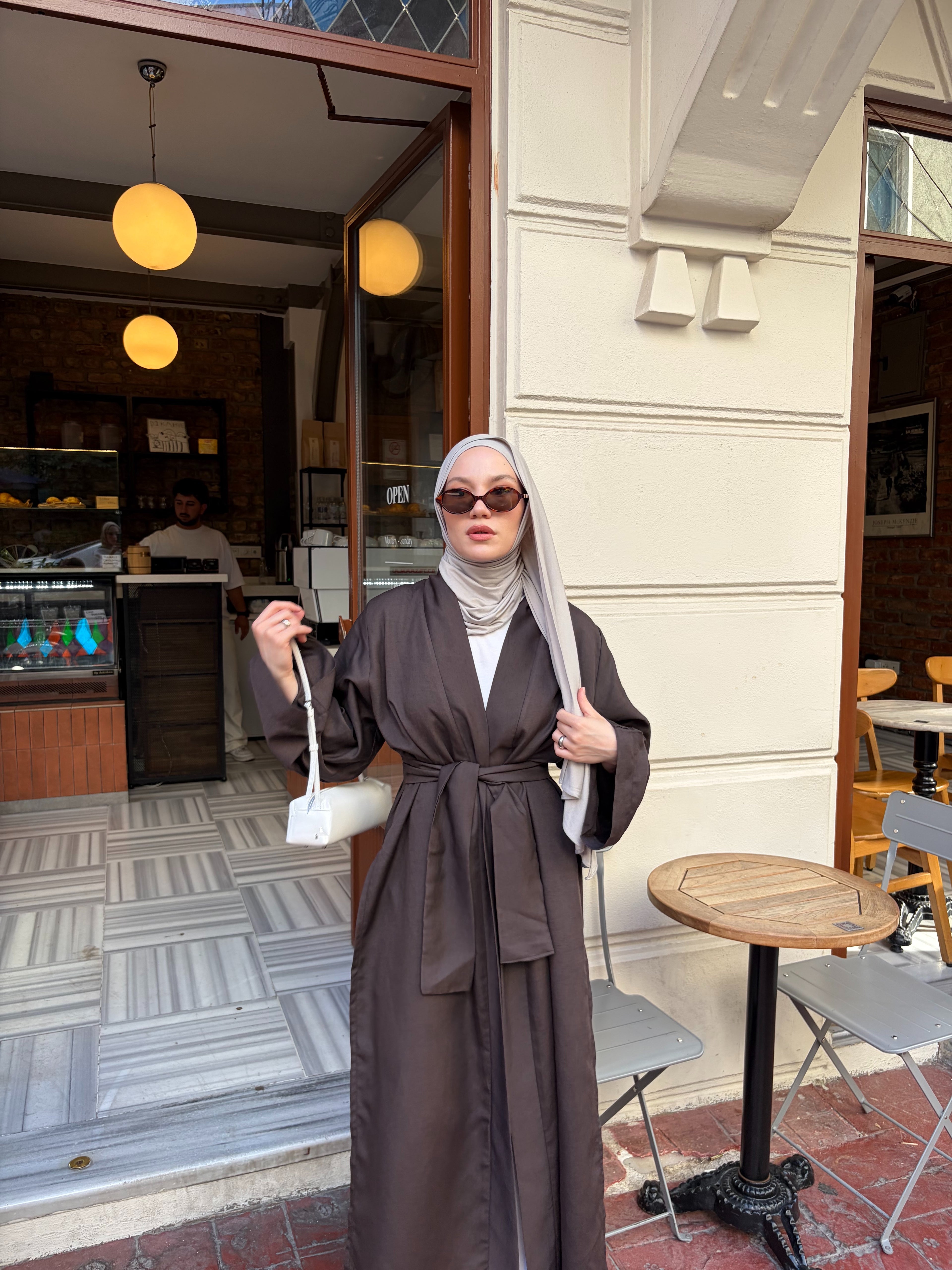 Acı Kahve Mevsimlik Tam Boy Kimono