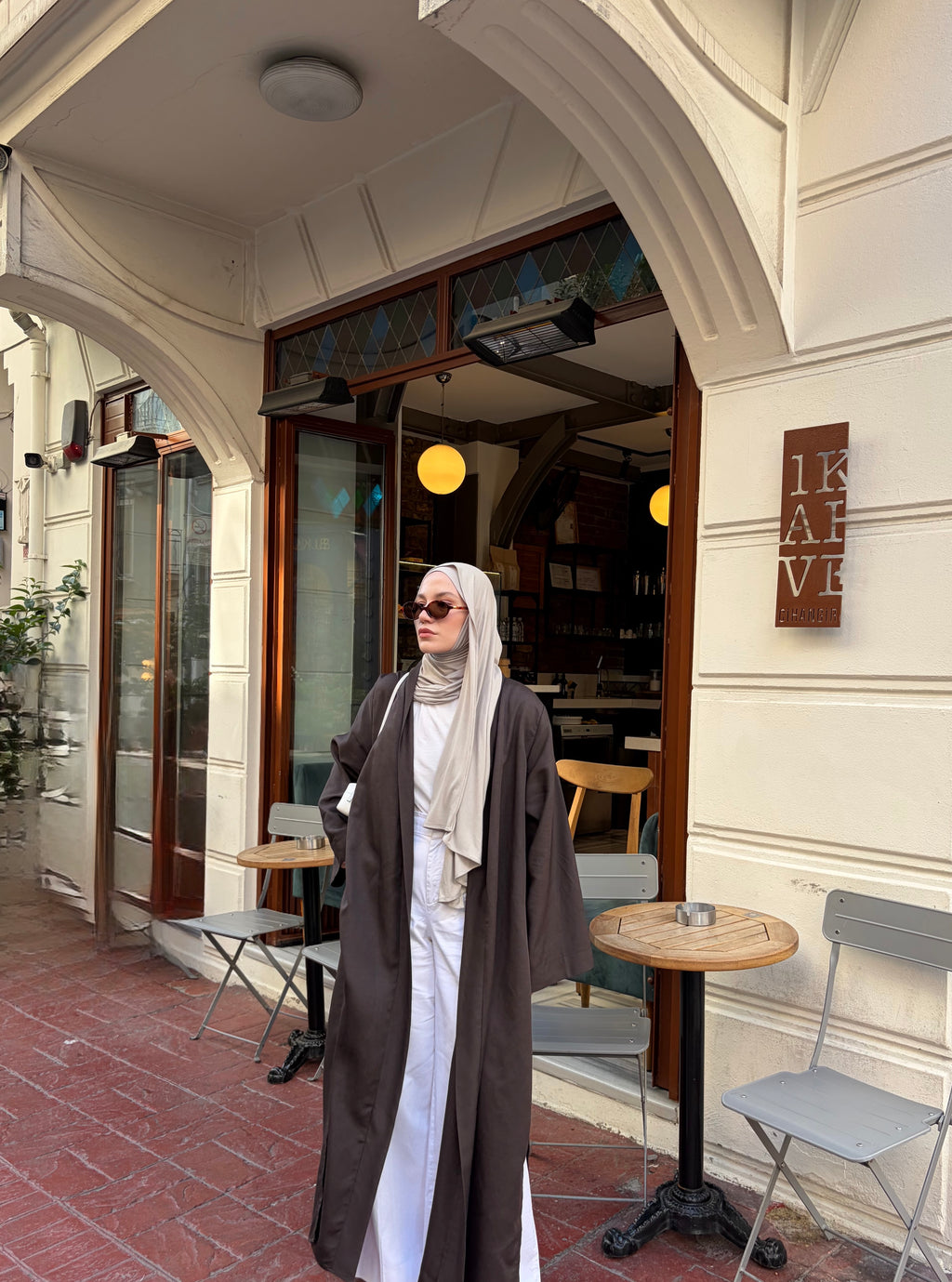 Acı Kahve Mevsimlik Tam Boy Kimono