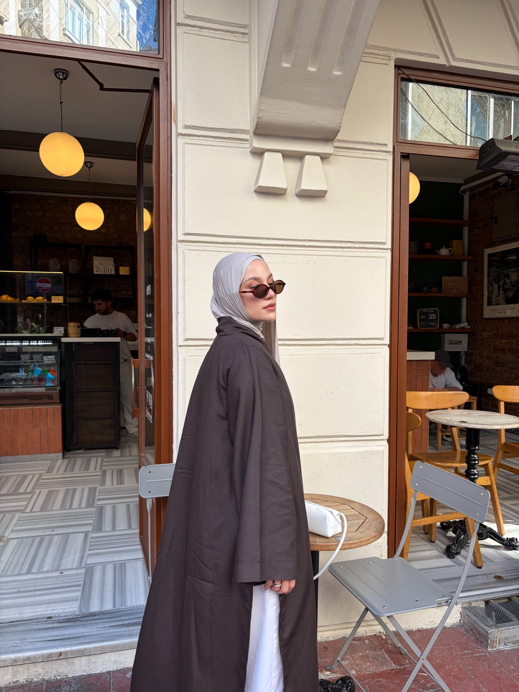 Acı Kahve Mevsimlik Tam Boy Kimono