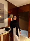 Elegant Siyah Krep Bluz