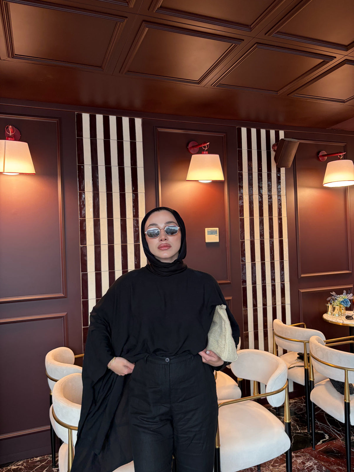 Yarasa Kesim Siyah Keten