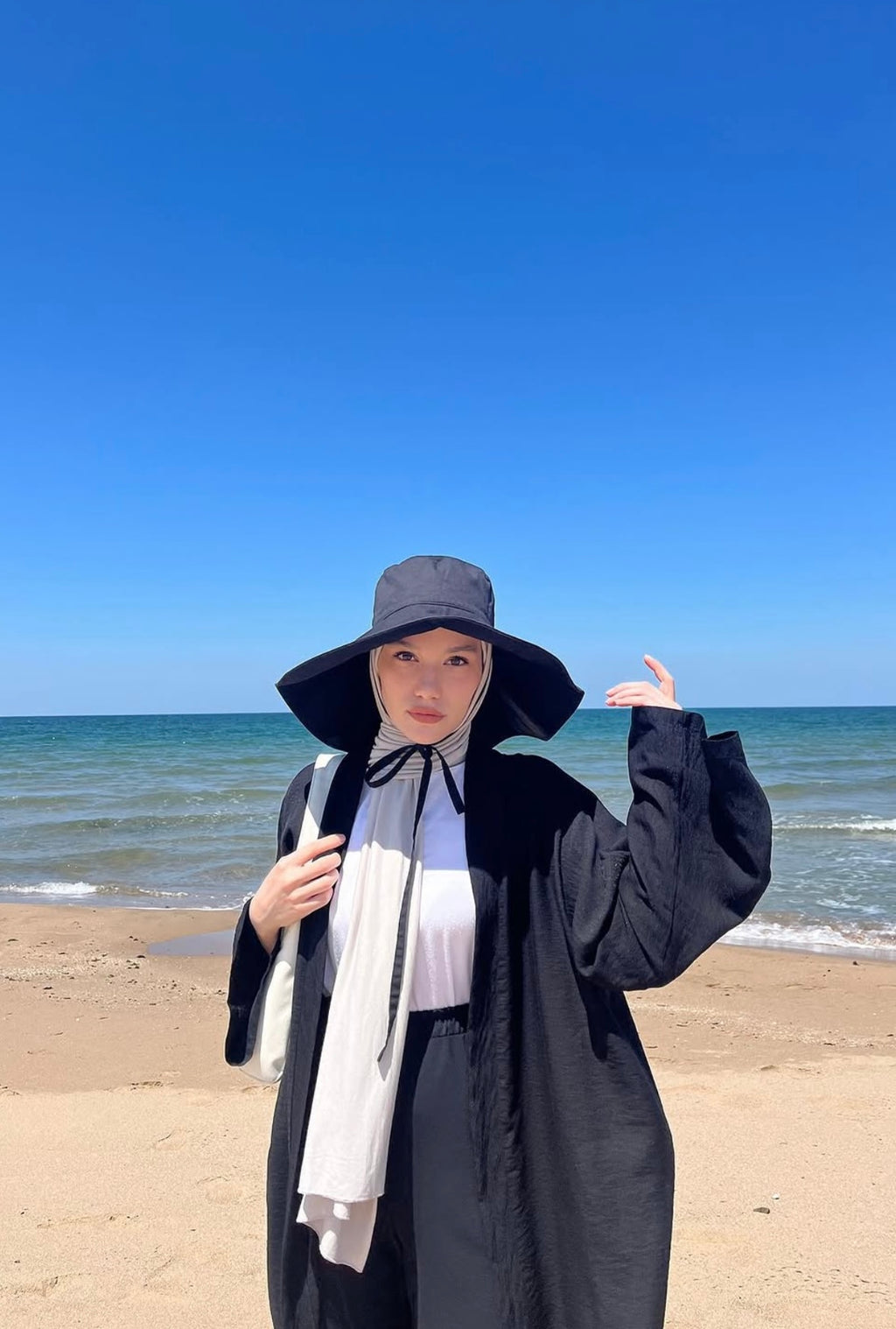 Aerobin Keten Siyah Kimono