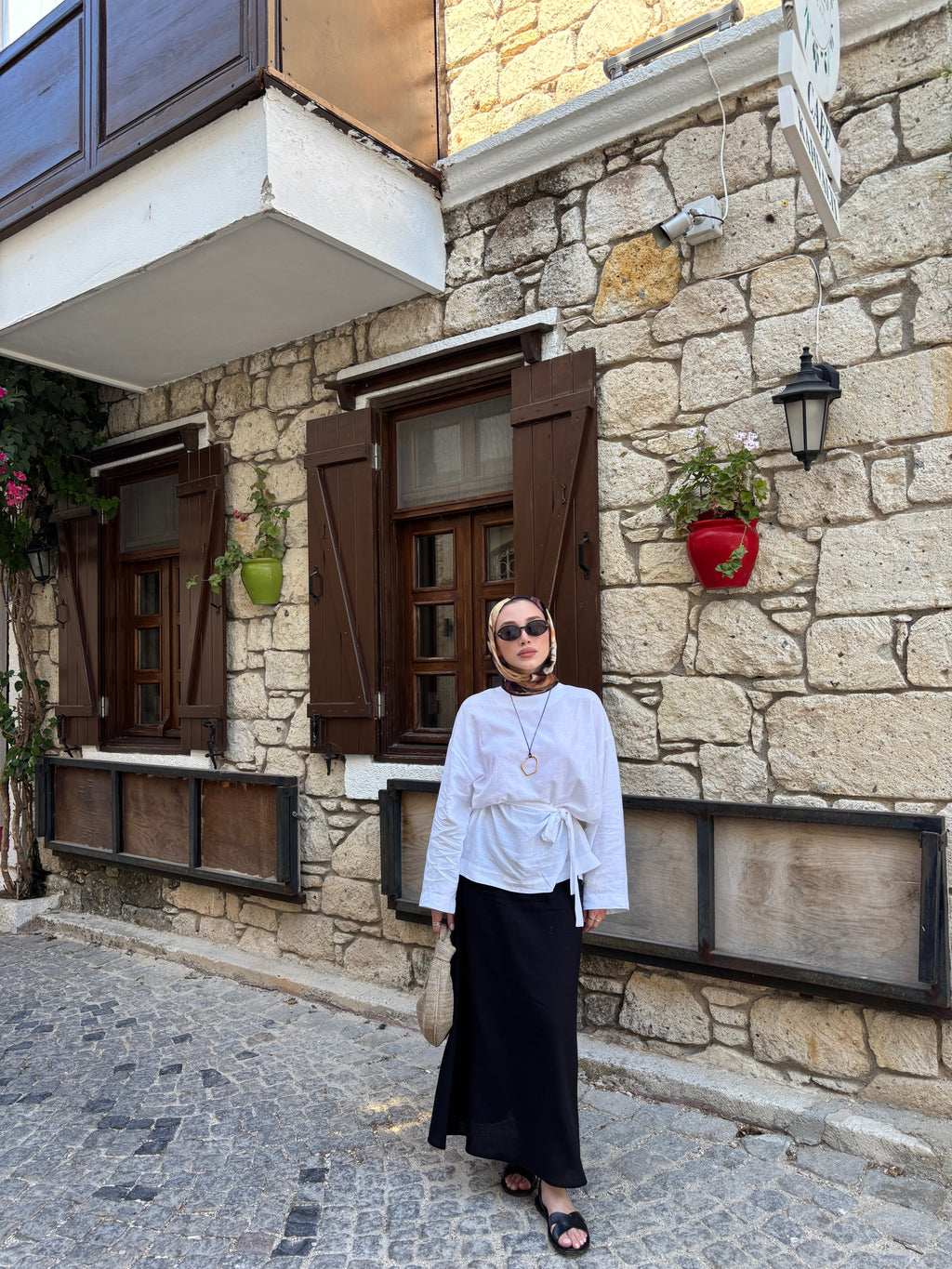 Beyaz Keten Bluz